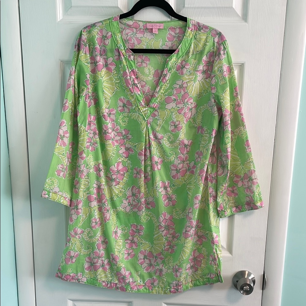 Lilly Pulitzer Seahorse Tunic Swimsuit Coverup, Size S